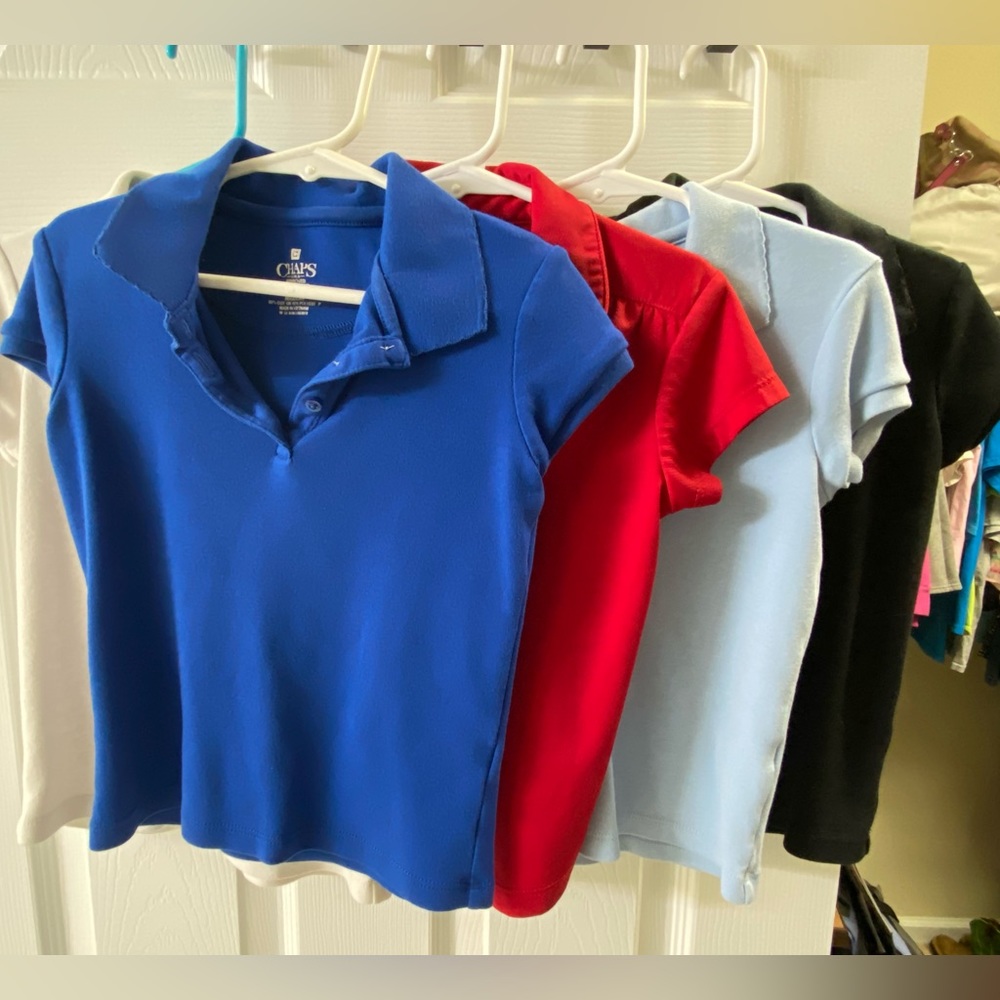 5 Ralph Lauren Chaps Girls Size 6 Polos
